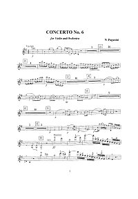 Paganini - Violin concerto N6 e-moll op.post - Instrument part - first page