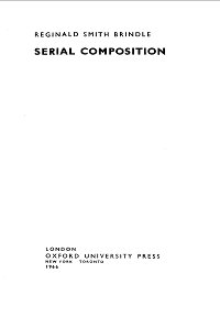 Smith Brindle - Serial Composition - Instrument part - first page