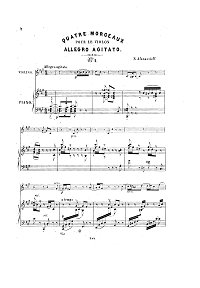 Afanasiev - Allegro Agitato for violin - Piano part - First page