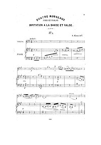 Afanasyev - Valse for violin - Piano part - First page