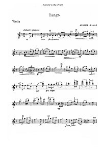 Albeniz - Tango for violin - Instrument part - First page