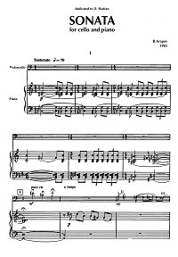 Arapov - Cello sonata (1985) - Piano part - first page