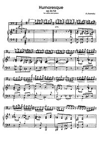 Arensky - Humoresque for cello and piano - Piano part - first page