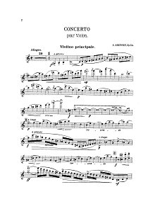 Arensky - Violin concerto Op.54 (1891) - Instrument part - first page