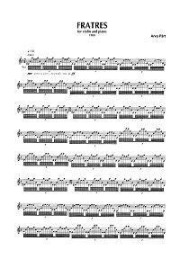 Arvo Pyart - Fratres - for violin and piano (1980) - Piano part - First page
