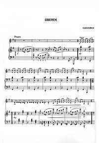 Bacevich - Oberek for violin - Piano part - First page