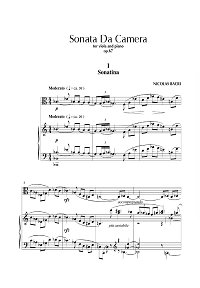 Bacri - Sonata camera for viola and piano - Piano part - first page