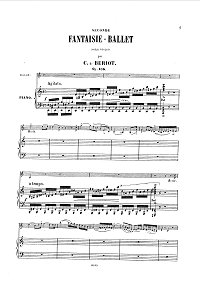 Beriot - Fantasy-ballet Op.105 for violin - Piano part - first page