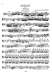 Berteau - Cello Sonata F-dur - Instrument part - first page