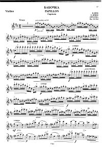 Boehm - Pappilons (Butterfly) for violin op.314 n.4 - Instrument part - First page
