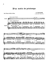 Boulange - D un matin de printemps for violin - Piano part - First page
