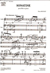 Boulez - Sonatina for flute - Piano part - first page