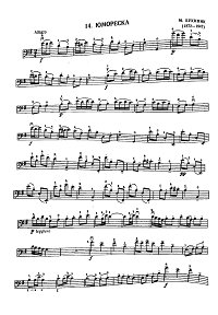 Bukinik - Humoresque for cello and piano - Instrument part - first page