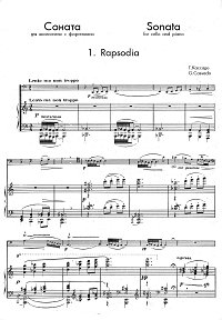 Cassado - Cello Sonata - Piano part - first page