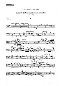 Cassado - Tchaikovsky  - Cello Concert op.72  - Instrument part - first page