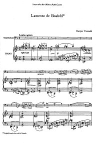 Cassado - Lamento de Boabdil for Cello - Piano part - first page
