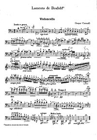 Cassado - Lamento de Boabdil for Cello - Instrument part - first page