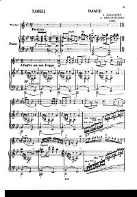 Khachaturian - Pieces for violin and piano - Piano part - First page