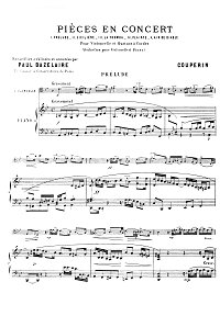 Couperin - 5 Concert pieces for cello - Piano part - first page