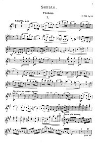 Cui - Violin sonata D-dur op.84 - Instrument part - first page