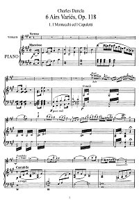 Dancla - 6 violin Variations op.118 - Piano part - First page