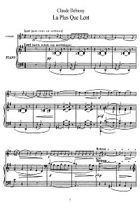 Debussy - La Plus Que Lent for violin - Piano part - First page