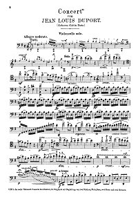 Duport - Cello concerto N4 e-moll - Instrument part - first page