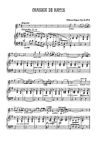 Elgar - 2 Songs for violin op.15 - Piano part - first page