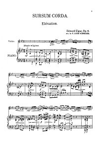 Elgar - Sursum Corda for violin op.11 - Piano part - first page