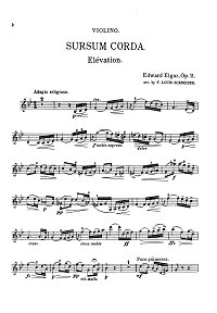Elgar - Sursum Corda for violin op.11 - Instrument part - first page