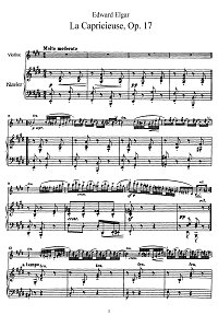 Elgar - Capriccioso for violin op.17 - Piano part - First page