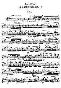 Elgar - Capriccioso for violin op.17 - Instrument part - First page