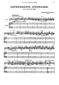 Enescu - Impressions d enfance op.28 for violin - Piano part - first page