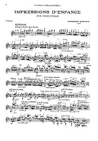 Enescu - Impressions d enfance op.28 for violin - Instrument part - first page