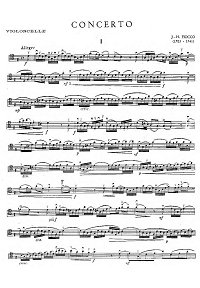 Fiocco - Cello Concerto - Instrument part - first page