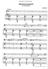 Firtich - Sonata for viola and piano (1988) - Piano part - first page