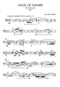Florentz - Angel of Tamaris for cello solo - Cello part - first page