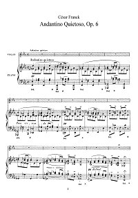 Franck - Andantino for violin - Piano part - First page