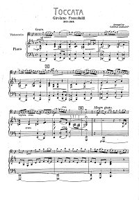 Frescobaldi - Toccata for cello and piano - Piano part - first page