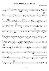 Galliano - Tango pour claude for violin - Instrument part - first page