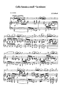 Galliard - Cello sonata a-moll (Moffat) - Piano part - first page