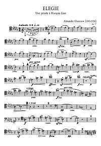 Glazunov - Elegia for cello and piano - Instrument part - first page