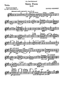 Godowsky - Avowal for violin - Instrument part - first page