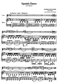 Granados - Spanish dance for violin op.5 - Piano part - First page