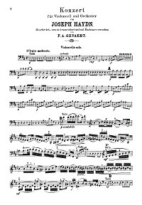 Haydn - Cello concerto D-Dur N2 (Gevaert edition) - Instrument part - first page