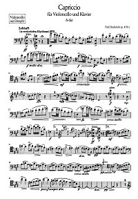 Hindemith - 3 pieces for cello op.8 - Instrument part - first page