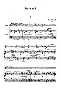Hindemith - Violin Sonata N3 E-dur - Piano part - first page