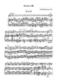 Hindemith - Violin sonata Es-dur op.11 N1 - Piano part - first page