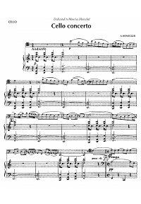 Honegger - Cello concerto - Piano part - first page
