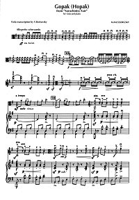 Mussorgsky - Gopak (Hopak) for viola and piano - Piano part - first page